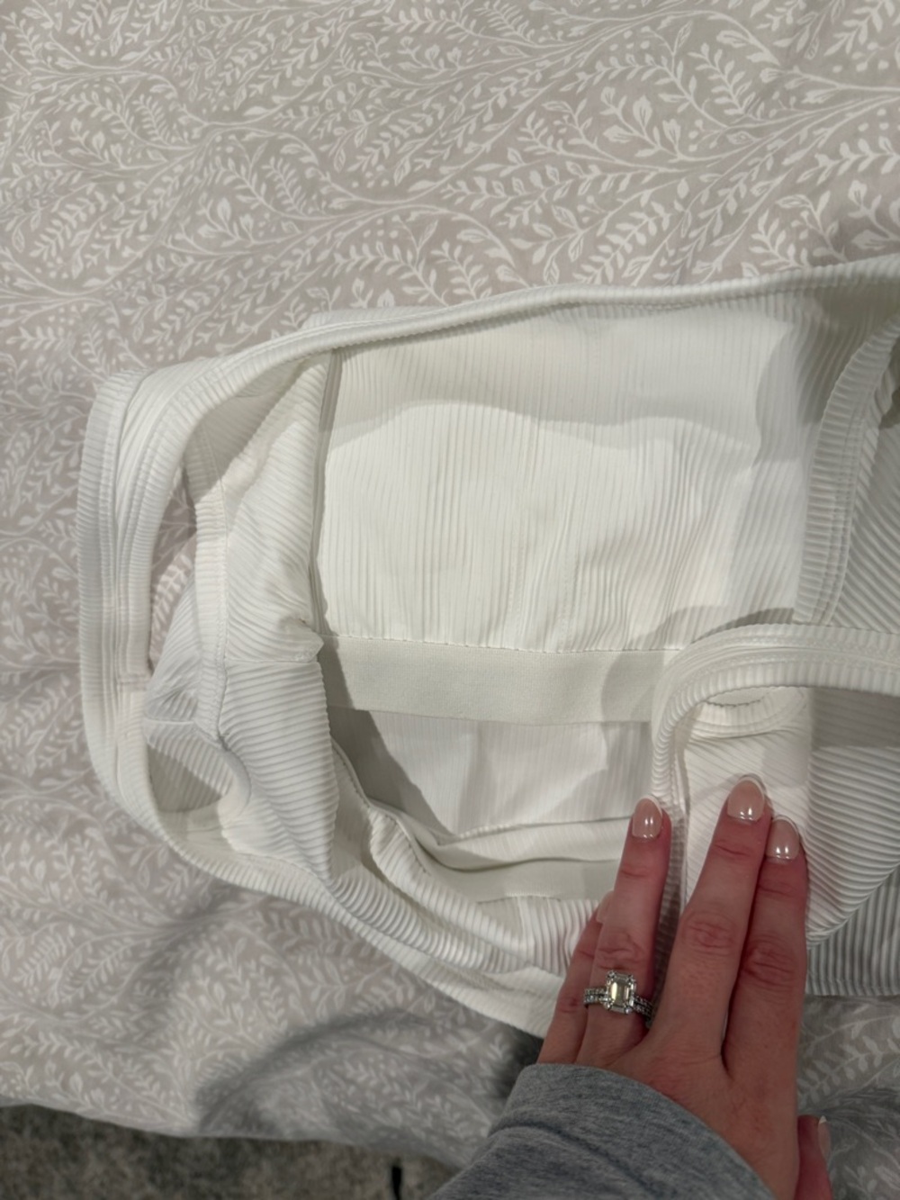 White Ribbed Tank Crop Top - Women's Basic - Picture 3 of 3